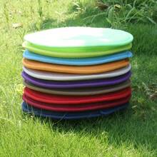 1pc Portable Foldable Round Beach/Camping Cushion (Slight Color Variation), Dust-Proof Outdoor Folding Seat Pad (Size: Approx. 30cm, Handmade Measurement With Slight Deviation), (Cushion With 2 Tie Straps) - Multicolor - View 5