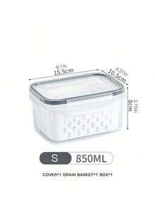 9pcs/Set Food Storage Containers With Drain Baskets And Lids - Leak-Proof, Fridge, Reusable Multi-Purpose Kitchen Storage Boxes For Fruits, Vegetables And Food. 3 Containers, 3 Drain Baskets, 3 Lids. - Multicolor - View 12