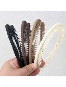 4 قطع شريط رأس للنساء لغسل الوجه مانع للانزلاق، شريط رأس بتصميم أسنان المشط، شريط رأس بتصميم موجي كاكسسوار شعر عصري