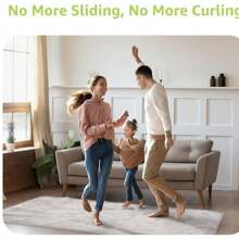 Cavise 12 Pcs Rug Tape, Non Slip Rug Pads Grippers For Hardwood Floors And Tiles, Reusable Carpet Tape For Area Rugs, Double-Sided Adhesive Rug Stickers Keep Corners Flat (Black)