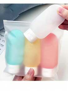 4 pièces Bouteilles de voyage portables de 60 ml anti-fuite et rechargeables pour lotion, tonique, cosmétique. Essentiels de voyage pour la plage, les vacances, l'école, les fournitures scolaires