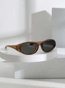 Oval Sporty Futuristic Y2K Style Fashion Glasses, Fashion Versatile Casual PC (Polycarbonate) Fashion Glasses, All Season