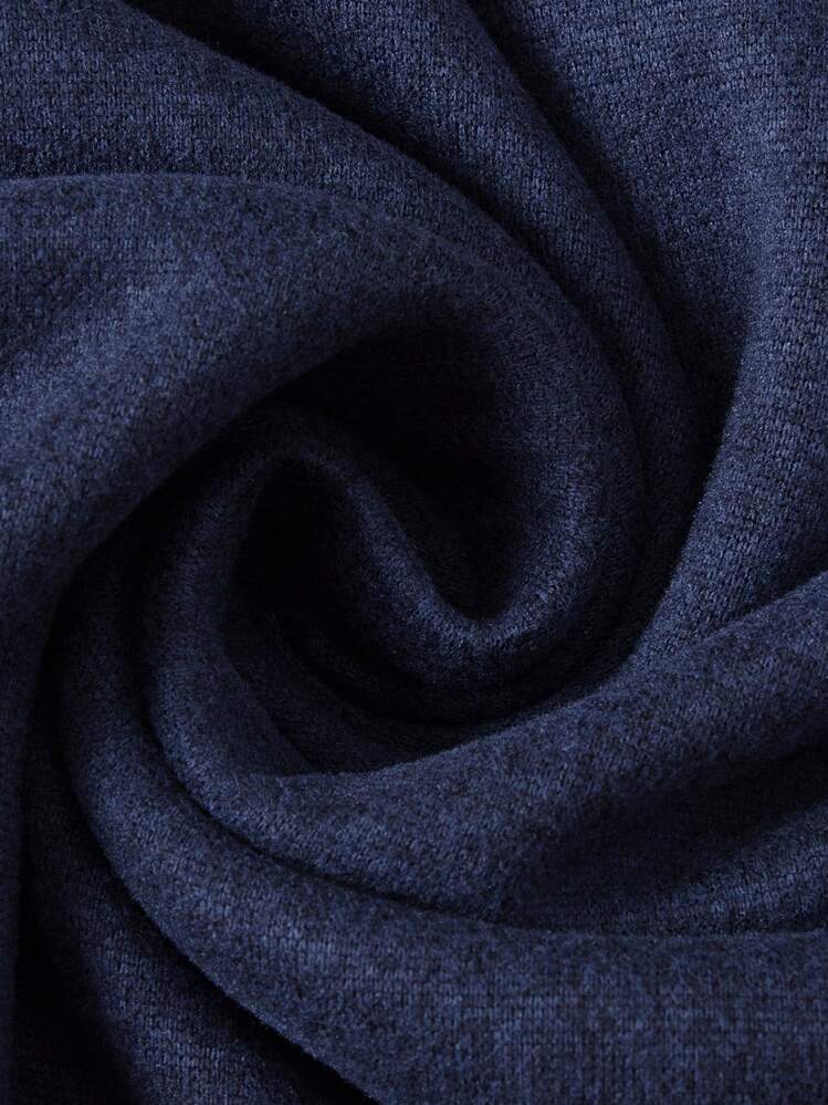 2 件男士圆领长袖 T 恤 + 裤子，温暖休闲内层羊毛运动衫上衣和下装，适合秋冬季 - 藏蓝色 - 查看 6