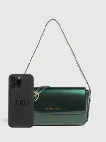 Bolso de mano de mujer de moda vintage, bolso de hombro y cruzado patentado, bolso de estilo Y2K, bolso cuadrado pequeño y elegante, bolso casual de solapa para el hombro y transporte diario