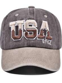 1 sztuka litery USA kontrastowa trójwymiarowa haftowana czapka baseballowa, haft literowy STYL, czapki unisex, modny swobodny kontrastowy wzór przeszyć kapelusz przeciwsłoneczny (litera A ma mały szczegół wzoru gwiazdy, do wyboru jest 6 kolorów)