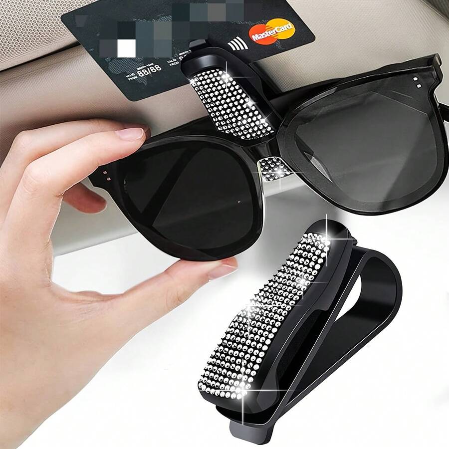 1 Giá đỡ kính chắn nắng ô tô, Kẹp trang trí kim cương ô tô, Kẹp treo kính ô tô - Một cỡ - Xem 1