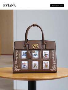 Fashionable Luxury 2025 Women's Tote Bag, High-Capacity Premium Handbag, Elegant & Graceful Ladies Shoulder Bag With Exquisite Cat Design, Suitable For Work - Nhiều màu - Xem 19