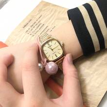 Elegant And Exquisite Women's Square Quartz Watch - 金色 - 查看 2