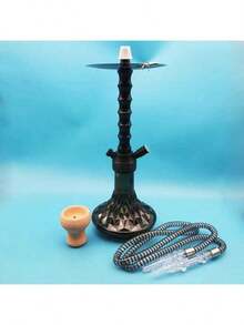 1pc New Arabic Hookah Set, Single Hose Acrylic Hookah Kit, Shisha Silicone Hose & Ceramic Bowl Accessories - one-size - View 4
