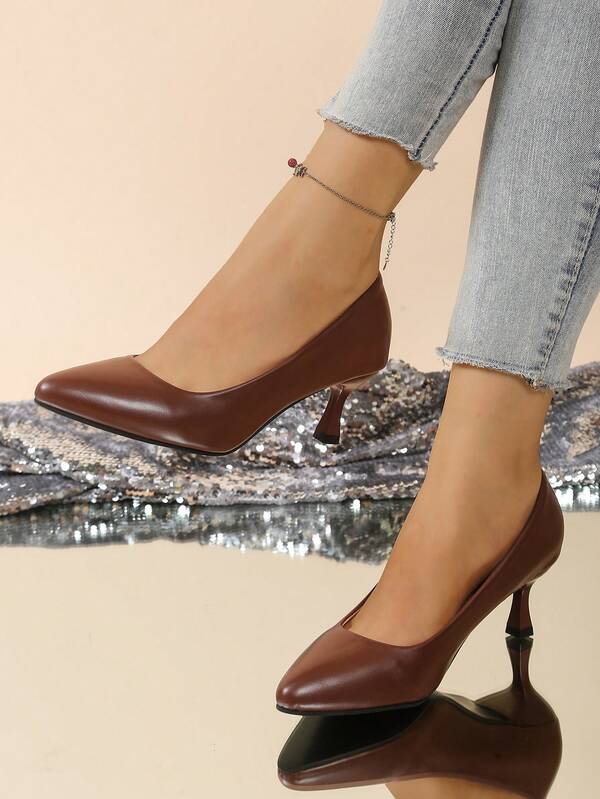 Women's Shiny Elegant High Heel Shoes, Fashionable For Street, Halloween, Christmas, Commuting, Wedding, School, Vacation