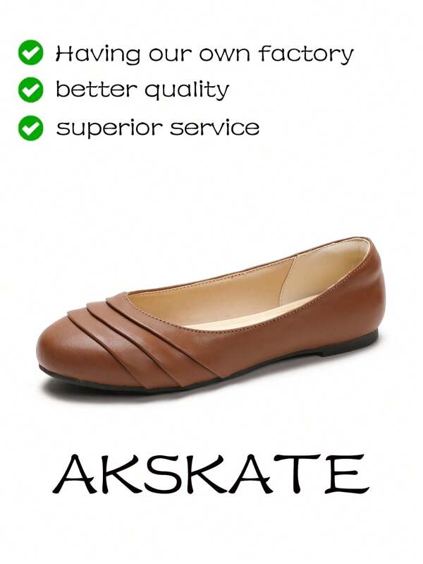Wave - Shaped Casual Ballet Flats – Latex Heel, Breathable PU Lining, TPR Outsole, Work & Daily