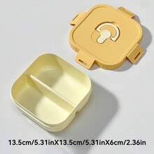 900ml Caja de almuerzo portátil cuadrada de plástico con 2/3 compartimentos, con asa, apta para microondas, sellada y a prueba de fugas, contenedor de ensalada de frutas, caja bento dividida de gran capacidad reutilizable, adecuada para estudiantes y adultos en la escuela, oficina, campamento al aire libre, picnic, viaje, vuelta al colegio