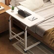 Escritorio Portátil, Mesa para Laptop, 60x40 cm, Mesa Auxiliar con Ruedas para Sala y Dormitorio,Escritorio para Computadora Portátil, Ideal para Sofá, Dormitorio u Oficina en Casa - Blanco - Ver 4