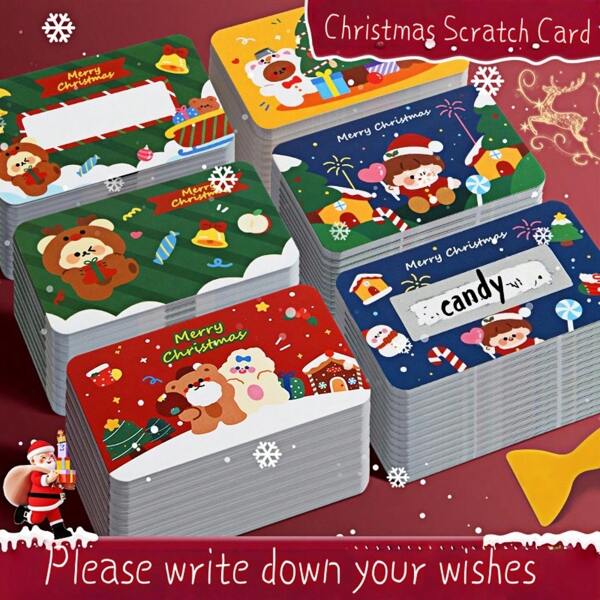 10 Stücke DIY Weihnachts-Rubbelkarten - Anpassbare Belohnung/Bestrafungs-Ideen oder Wunschkarten | Perfekt für Überraschungsgeschenk-Enthüllungen, Lebensmittel-/Kinoticket-Verlosungen, Geschenkkarten | Ideal für Eltern, Frauen & Männer | Toll für Feiertage, Hochzeiten, Geburtstage, Partyzubehör, Festivaleinladungen, Zusammenkünfte, Muttertagsgeschenke, Bridal-Shower