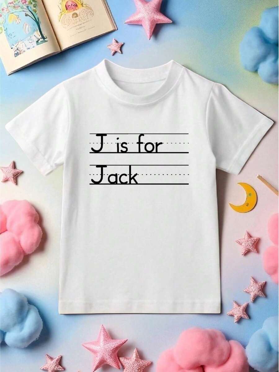 Custom Name School Shirt, Kids Back To School Tee, Personalized First Day Of School, Cute Toddler & Youth School Outfit For Boy Girl, Personalized Alphabet Gift T-Shirt. CU-8 - 白色 - 查看 1
