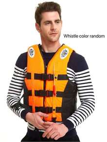 1pc Professional Life Jackets For Adults, Large Buoyancy Fishing Vests, Vests, Vests, Motorboats, Surfing Boats, And Convenient Swimming - Multicolor - View 3