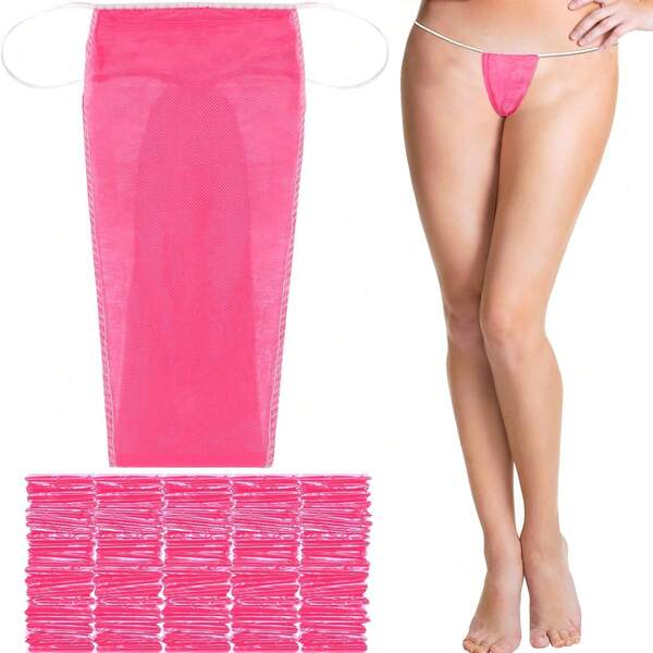 40 pièces Culottes jetables non tissées pour femmes pour les traitements de spa et de sauna. Sous-vêtements de voyage à usage unique, confortables.