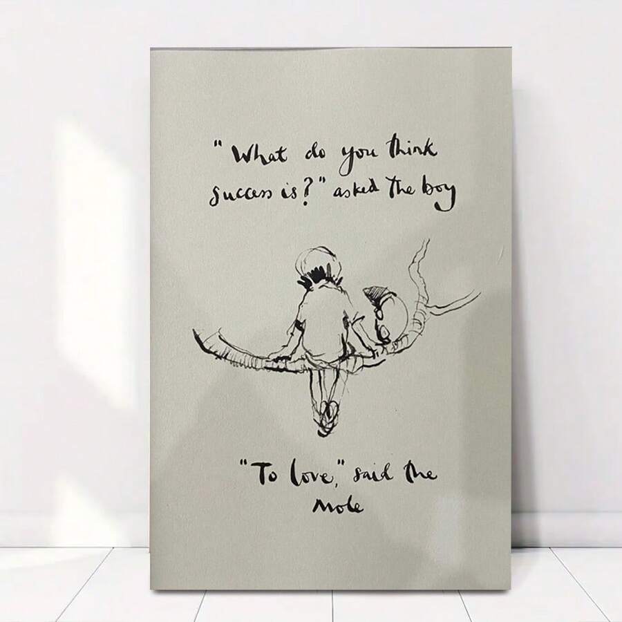 Framed Book Page Art - Heartfelt Mounted Quote From The Popular Charlie Mackesy Book The Boy, The Mole, The Fox And The Horse.Canvas Poster