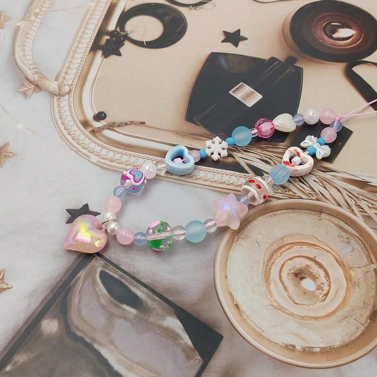 Phone Charms Cute Cherry Cell Phone Lanyard Strap Wrist Strap Bag Camera Pendants Decor - 珍珠櫻桃 - 查看 9