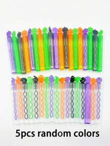 5/10pcs Halloween Bubble Wands - Colorful Plastic Party Favors With Random Pumpkin & Bat Designs, Non-Candy Treats For Trick-Or-Treat, ,Goodie Bag Fillers , Halloween Accessories, Trick Or Treat Gifts, Spooky Decorations, Lightweight Construction, Festive Giveaways, Event Planners,Halloween Party Favors(No Liquid) - Multicolor - View 7