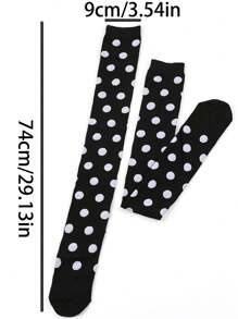 Un par de medias decoradas con lunares rojos, ropa decorada con lunares tipo mariquita, adecuado como accesorios de disfraz para fiestas festivas, bailes de maquillaje, uso en Halloween, regalos, cosas lindas.