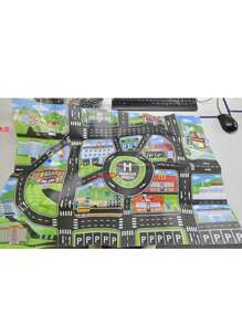 1 pezzo, Tappetino da gioco per traffico cittadino, grande pad da gioco in tessuto non tessuto, impermeabile e anti-umidità, in stile moderno, mappa stradale interattiva per bambini che giocano con macchine, decorazione per la stanza, strumento educativo, ritorno a scuola