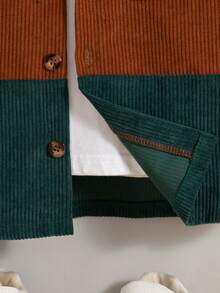 Jungen Lässige Outdoor Mode Kontrast Farbblock Patchwork Tasche Dekor Regular Fit Langarm Kapuzenjacke, Frühling & Herbst - Braun - Übersicht 9