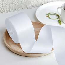 1 pieza Cinta colorida ajustada, decoración navideña y de Halloween, cinta de regalo de poliéster brillante, cinta de satén liso de unicolor, cinta de satén liso extra ancha para decoración de bodas, sillas, regalos, flores, adecuada para manualidades, bodas, cumpleaños - color mixto, suministros hechos a mano, tratamiento de superficie brillante, cara de satén de poliéster, decoración de bodas, borde elegante, textura suave, organizador de eventos, Ancho: 3.8cm, Longitud: 20m