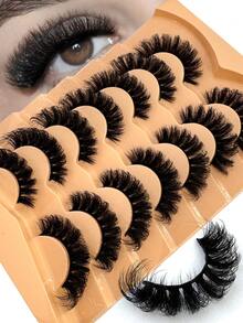 14Pairs/2boxes Of Luxurious Fluffy False Eyelashes - Thick, Wispy, 3D Volume, Reusable, Soft, Lightweight, Faux Mink Strip Lashes For Dramatic Eye Makeup Look, Natural Full False Eyelashes Volumized Eyelash Extension Travel Essentials Makeup Tools Strip Lashes,Lashes,Eyelashes,Fake Lashes