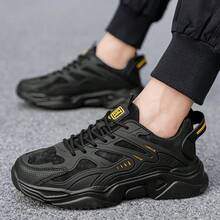 Zapatos deportivos para hombre 2025 Nuevos de otoño/invierno con parte superior de cuero, impermeables, suela blanda, ligeros, para estudiantes y jóvenes, zapatos de viaje y running con cordones, antideslizantes, versátiles, tallas grandes, amortiguación de impactos, para senderismo y casual, suela gruesa, de moda, duraderos y para todas las estaciones