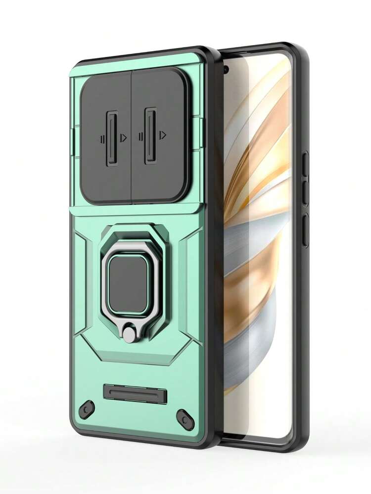 เคสโทรศัพท์ Honor X9C 5G พร้อมฝาปิดเลนส์แบบเลื่อนในตัว, ฝาครอบป้องกันแม่เหล็กกันกระแทกสองชั้น กันน้ำ กันตก ป้องกันรอยขีดข่วน - สีเขียว - ดู 3