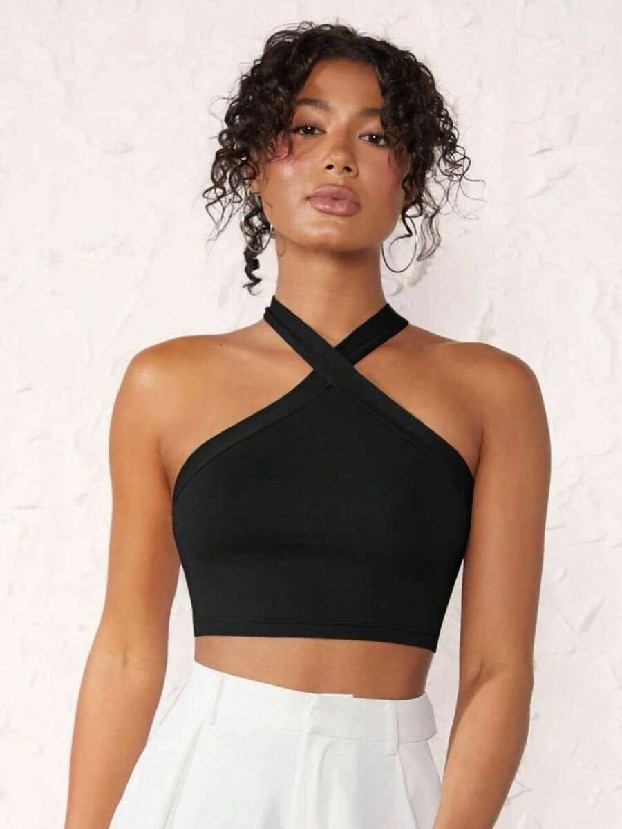 Women's Cropped Top With Thick Cross Straps, Several Dressing Options, Super Light And Comfortable!!! - THEREFORE - View 1