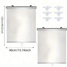 Easy Install Sunshade Curtain Set - Suitable For Doors, Windows And Car Windows | Heat And UV Protection | Classic Home Decor Style (Suction Cups Included)