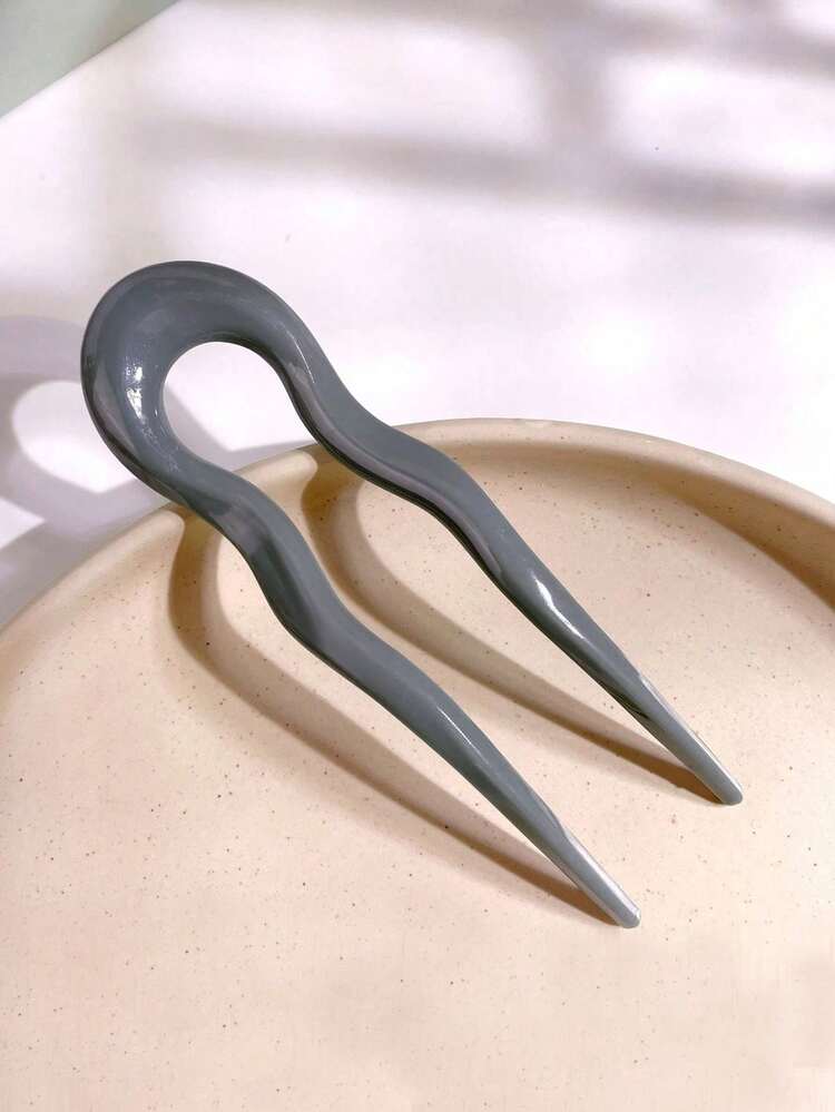 1pc French Barrette U-Shaped Hair Clip, Vintage Glossy Hair Bun Accessory, Chinese Hair Decoration, Bun Extension, Hair Styling Pins - Multicolor - View 8