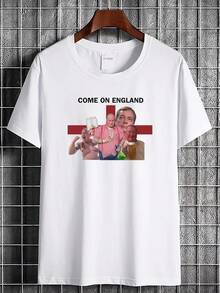180g Pure Cotton Come On England Barry 63 Funny Meme T Shirt Comfortable Stylish Homme Casual Designer Clothes For Women Graphic Soft Fashion Slightly Summer Top For Everyday Wear Print Round Neck Short Sleeve Breathable Versatile Streetwear Stretched Unisex - White - View 3