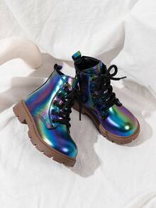 1 Pair Girls' Colorful Fabric Birthday Party Ankle Boots, Simple Non-Slip Fashion Item, Children's Boots, Holiday Gift - Multicolor - View 4