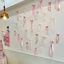 55pcs/24pcs/12pcs Ribbon Bow With Various Ribbon Bows Set Wall Decoration, Decorative Craft Bows For Party, Gift Wrapping, Wedding Decoration, DIY Accessories Birthday Decorations Party Decorations Backdrop , Colors For Gift Decoration And Making Hairpin Headwear Back To Valentine Day