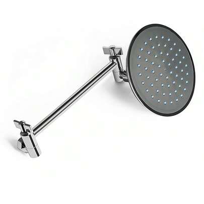 Brazo de extensión para cabezal de ducha: extensión de brazo de ducha ajustable en altura y ángulo con mecanismo de bloqueo resistente, barra de extensión con conexión para cabezal de ducha, soporte para brazo de ducha con barra de extensión dentada, adecuado para cabezales de ducha de lluvia, conexión de tubería universal (cromo pulido de lujo)