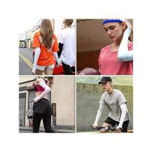 1 Par de Mangas de Brazo de Fibra Elástica para Verano, Unisex - Ligero, Transpirable, Cubiertas de Brazo de Compresión para Actividades al Aire Libre, Deportes y Uso Diario, Negro, Protección de Brazo al Aire Libre, Diseño Elegante, Ajuste Flexible - Azul - Ver 4