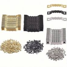 50 طقم / 150 قطعة خطاف إطار صغير مسنن مع 50 قطعة خطاف، 100 برغي، سهل الاستخدام مع البراغي لتعليق الصور والساعات واللوحات والأعمال الفنية والإطارات - متعدد الألوان - مشاهدة 2