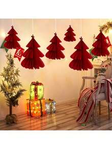 6 pezzi Decorazioni natalizie per albero di Natale a 3 strati 3D, adatte per uso interno/esterno durante le vacanze natalizie, decorazione per la cima dell'albero da giardino