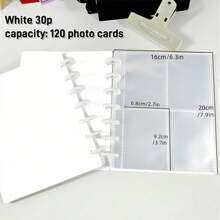 1本透明照片卡相册DIY简约优雅家居相册3-3.5英寸Kpop明星照片卡活页本照片卡册透明心形镂空活页扣加厚超清活页本无酸无PVC偶像照片卡照片卡动漫游戏人物照片卡展示相册