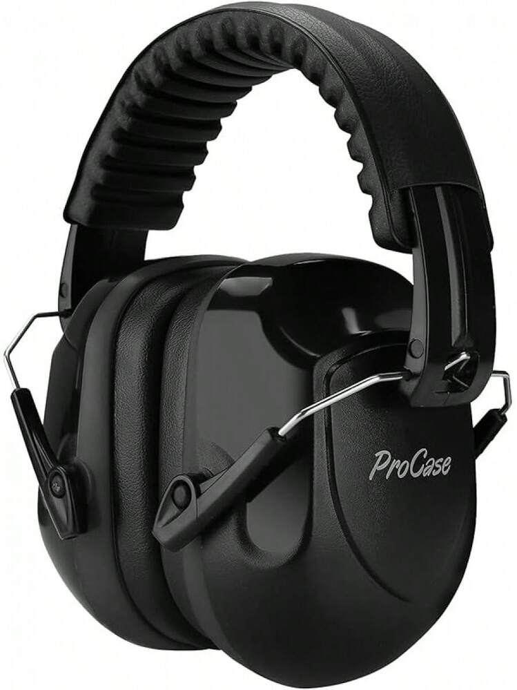 Procase Orejeras contra Ruido, Protector Auditivo NRR 28 dB Cancelación de Ruidos Profesional Earmuff para Protección del Oído en Campo de Disparo Temporada de Caza y Lugar Ruidoso -Rojo - Negro - Añade 13