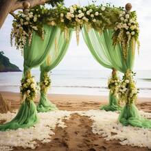 2pcs/Set 27*236 Inch Willow Green Garland, Suitable For Wedding, Ceremony, Reception, Party, Ceiling, Banquet, Daily, Outdoor Decor - Multicolor - View 6