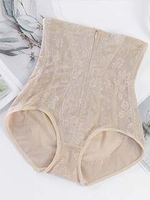 High Waist Zipper Lace Tummy Control Pants For Women, Slimming Waist Lifting Shapewear