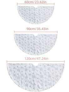 Falda de árbol de Navidad de 90-120 cm con estampado, decoración de fondo artificial para árbol, diseño de copos de nieve plateados, adecuado para fiestas, Navidad, decoración navideña, decoración del hogar en Navidad, regalos de Navidad, decoración navideña - Plata impresa - Ver 3