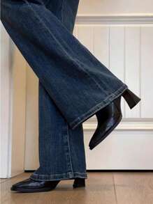 2025秋冬法式修身踝靴，女士高跟短靴，修身显腿长，时尚靴子，新款，大码