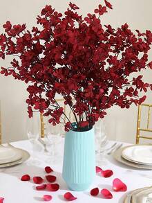 1pc High Branch Synthetic Flower Apple Flower Fake Flower Wedding Decoration And Party Item - Burgundy - View 14
