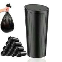 Car Trash Can, Mini Trash Can With Lid, Storage Box, Storage Box, Car Trash Bin, Trash Can, Car Accessories For Interior, Leakproof Small Trash Cup For Home With Additional And 30pcs Trash Bags Black