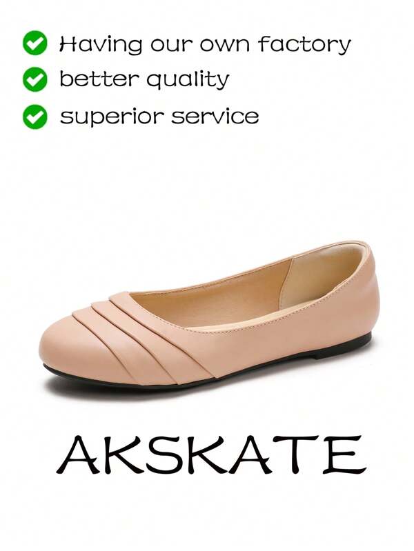 Wave - Shaped Casual Ballet Flats – Latex Heel, Breathable PU Lining, TPR Outsole, Work & Daily